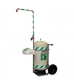 Mobile self-contained safety shower with eye wash (114 litre)