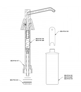 Spare Part : ABS plastic shank for soap dispenser